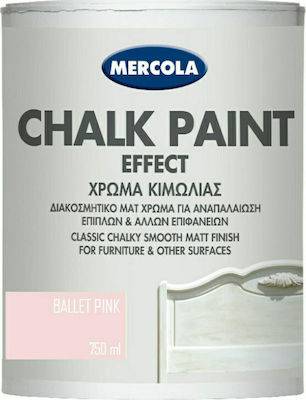 CHALK PAINT BALLET PINK 750ML MERCOLA (ΔΙΑΚΟΣΜΗΤΙΚΟ ΜΑΤ ΧΡΩΜΑ ΚΙΜΩΛΙΑΣ)